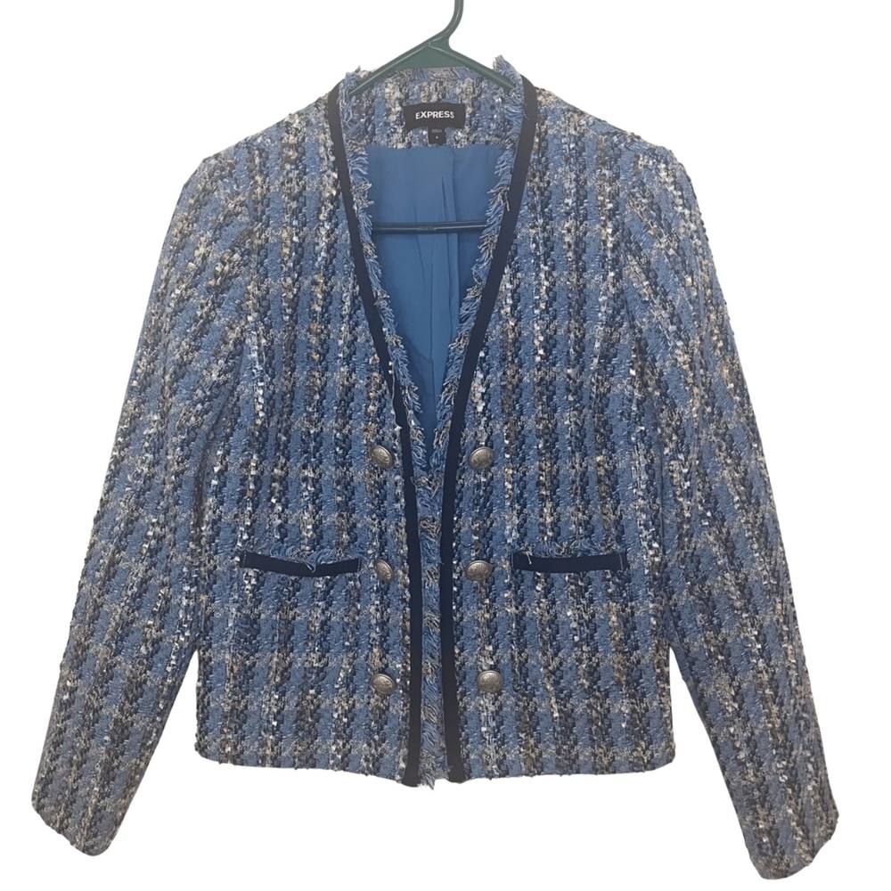 Express Cropped Tweed Jacket/Blazer